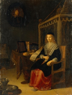 Portrait of a Lady at the Table with Music
