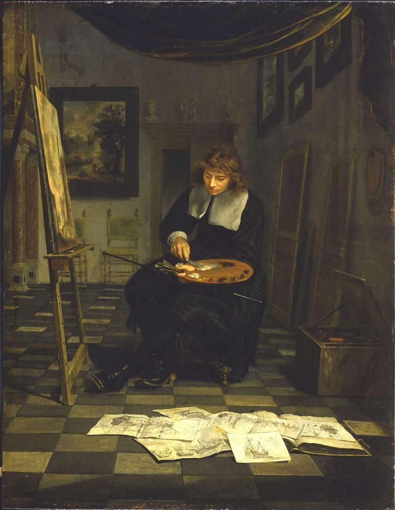 Portrait of an Artist in His Studio (Willem van de Velde?)