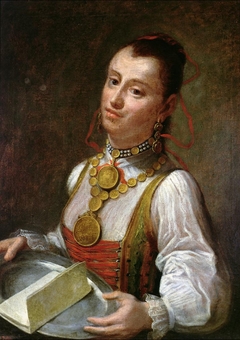Portrait of Elia, Jewish woman from Żwaniec. by Krzysztof Radziwiłłowski