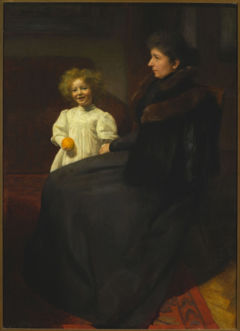 Portrait of Mrs. Oderfeld with her daughter (Lady with a child, Portrait of Mrs. O.) by Józef Pankiewicz
