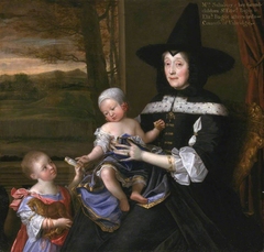 Portrait of Mrs Salesbury with her Grandchildren Edward and Elizabeth Bagot by John Michael Wright