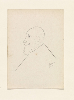 Portret van een heer met baard, profiel naar links by Gerrit Willem Dijsselhof