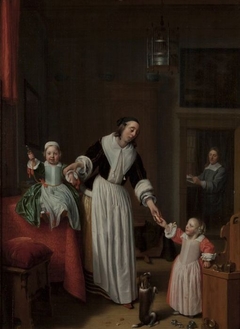 Portret van Eeuwout Prins (1622-1662) en zijn gezin by Hendrik Martenszoon Sorgh