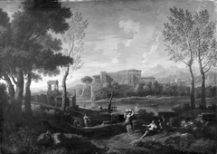 Roman Landscape with the Tiber and the Casino Belvedere by Jan Frans van Bloemen