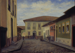 Rua Direita e Igreja de Santo Antonio, 1860 by Pedro Galbiati