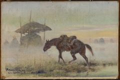 Saddled horse by Józef Ryszkiewicz