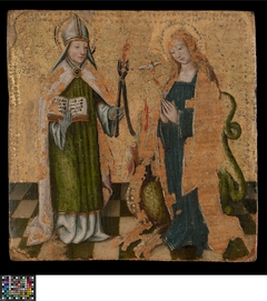 Saint Livinus and Saint Margaret of Antioch by Gent midden 15de eeuw Anonieme meester
