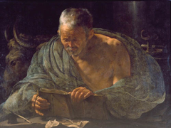 Saint Luke writing the gospel by Hendrick ter Brugghen