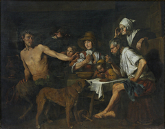 Satyr as a Guest of the Peasant by Jan Cossiers