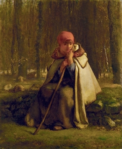 Seated Shepherdess by Francisque Millet