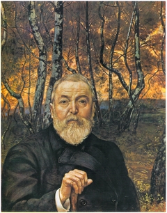 Self-Portrait in front of a Birch Forest by Hans Thoma