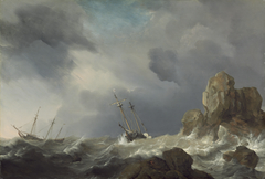 Ships in a Gale by Willem van de Velde the Younger