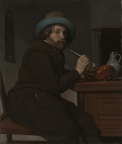 Smoker Seated at a Table