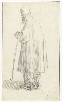 Standing Man with a Stick and a high Cap