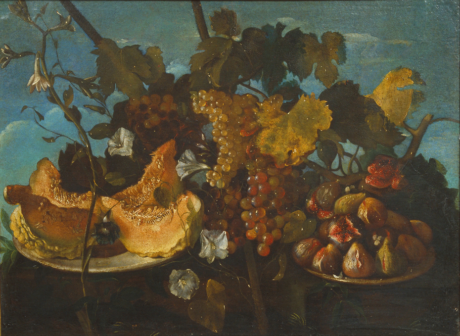 Still Life with Grapes, Figs and Pumpkin