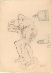 Study of a Nude Old Woman Clenching Her Fists, and Two Decorative Objects