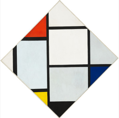Tableau No. IV; Lozenge Composition with Red, Gray, Blue, Yellow, and Black by Piet Mondrian