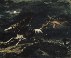 Tam O'Shanter poursuivi par les sorcières by Eugène Delacroix