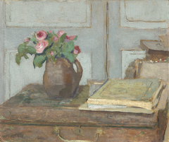 The Artist's Paint Box and Moss Roses by Édouard Vuillard