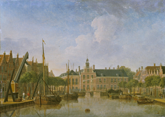 The Bierkade and Groenewegje at The Hague seen towards the Spui by Jan ten Compe
