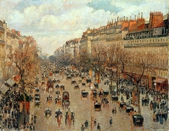 The Boulevard Montmartre, afternoon sun - Boulevard Montmartre, soleil après-midi by Camille Pissarro