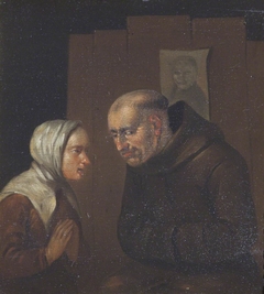 The Confessional - Friar and Fair Penitent (in the manner of Egbert van Heemskerck the elder) by Anonymous