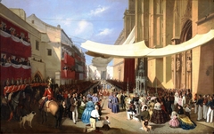 The Corpus Christi Procession in Seville by Manuel Cabral y Aguado Bejarano