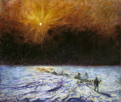 The Eighth of March--Island Ice, Greenland, 1894, Peary and Party near 6 p.m. by Frank Wilbert Stokes
