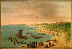 The Expedition Leaving Fort Frontenac on Lake Ontario.  November 18, 1678 by George Catlin
