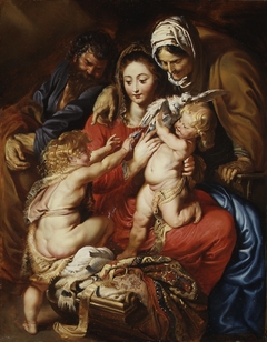 The Holy Family with Saint Elizabeth, Saint John, and a Dove