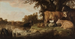 The milkmaid by Aelbert Cuyp