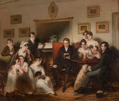 'The Pastor's Fireside': the Family of Sir Thomas Acland, 10th Bt being read to by the Vicar of Silverton by Henry Singleton