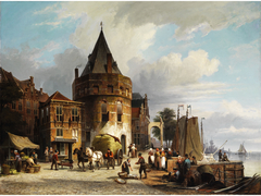 The Schreierstoren in Amsterdam by Cornelis Christiaan Dommersen