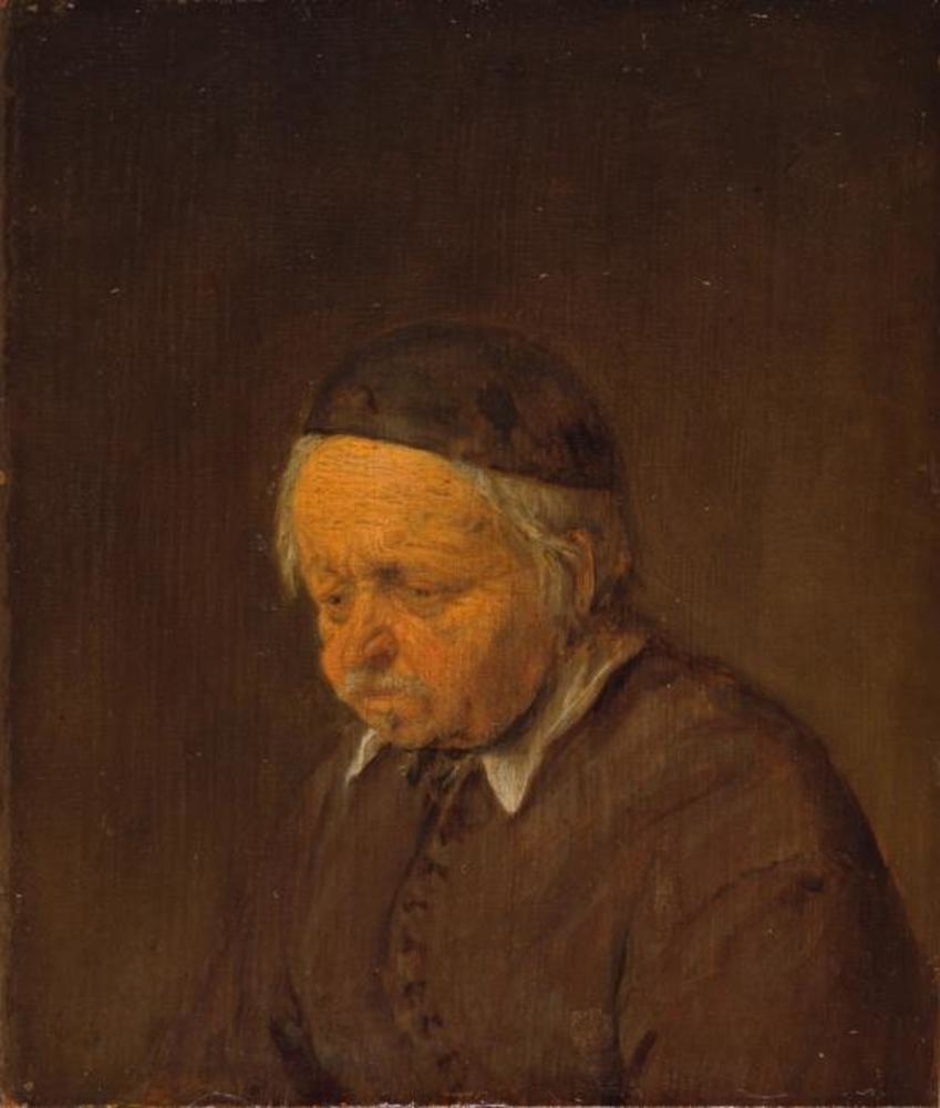 Thoughtful old peasant