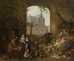 Two Drunkards at the Market near the Westerkerk in Amsterdam by Peter Paul Joseph Noël