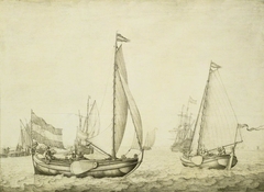 Two Dutch boeier yachts under sail
