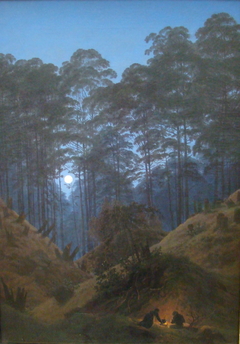 Waldinneres bei Mondschein by Caspar David Friedrich
