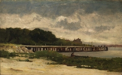 Untitled (landscape with pier) by Edward Mitchell Bannister