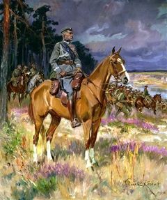 Marshal Józef Piłsudski on "Kasztanka" by Wojciech Kossak