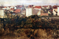 View of rear buildings by Adolph von Menzel