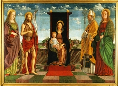 Virgin and Child Enthroned with Four Attendant Saints by Domenico Morone