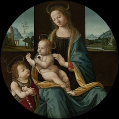 Virgin and Child with the Infant Saint John the Baptist by Meester van de Conversazione di Santo Spirito