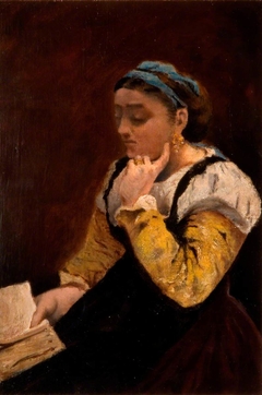 Woman Reading by Jean-Baptiste-Camille Corot