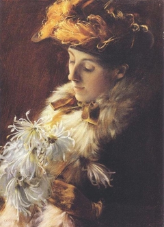 Woman with a Feathered Hat by Charles Courtney Curran