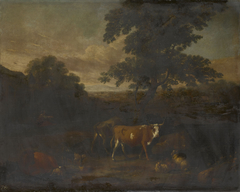 Wooded Landscape with Animals by Michiel Carree