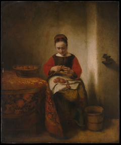 Young Woman Peeling Apples by Nicolaes Maes