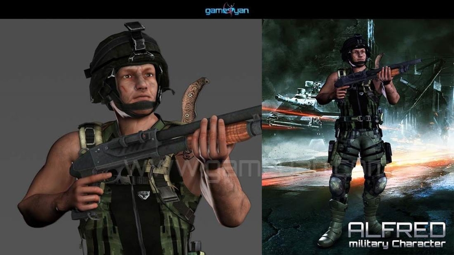 3D Military Mascot Character Design by Gameyan game development companies - San Francisco, USA