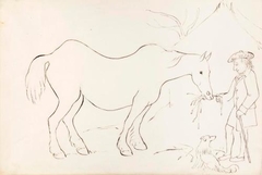 A Farmer Feeding His Horse - James Howe - ABDAG002783.28 by James Howe