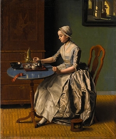 A Lady Pouring Chocolate or A Dutch Girl at Breakfast
