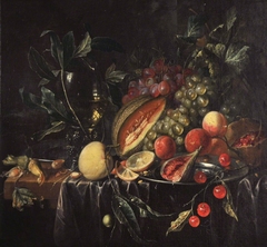 A Still Life with Pewter Plate and Fruits by Cornelis de Heem